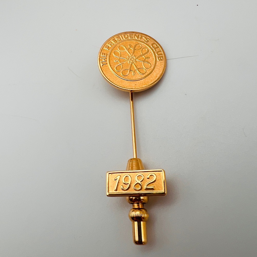 Vintage 1982 Avon The Presidents Club Stick Pin Lapel Gold Tone Brooch